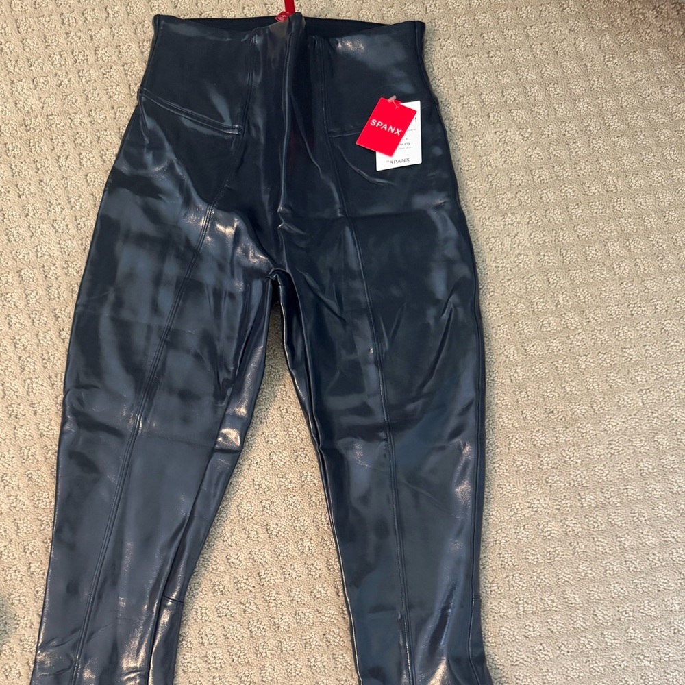 SPANX Faux Leather Black Leggings